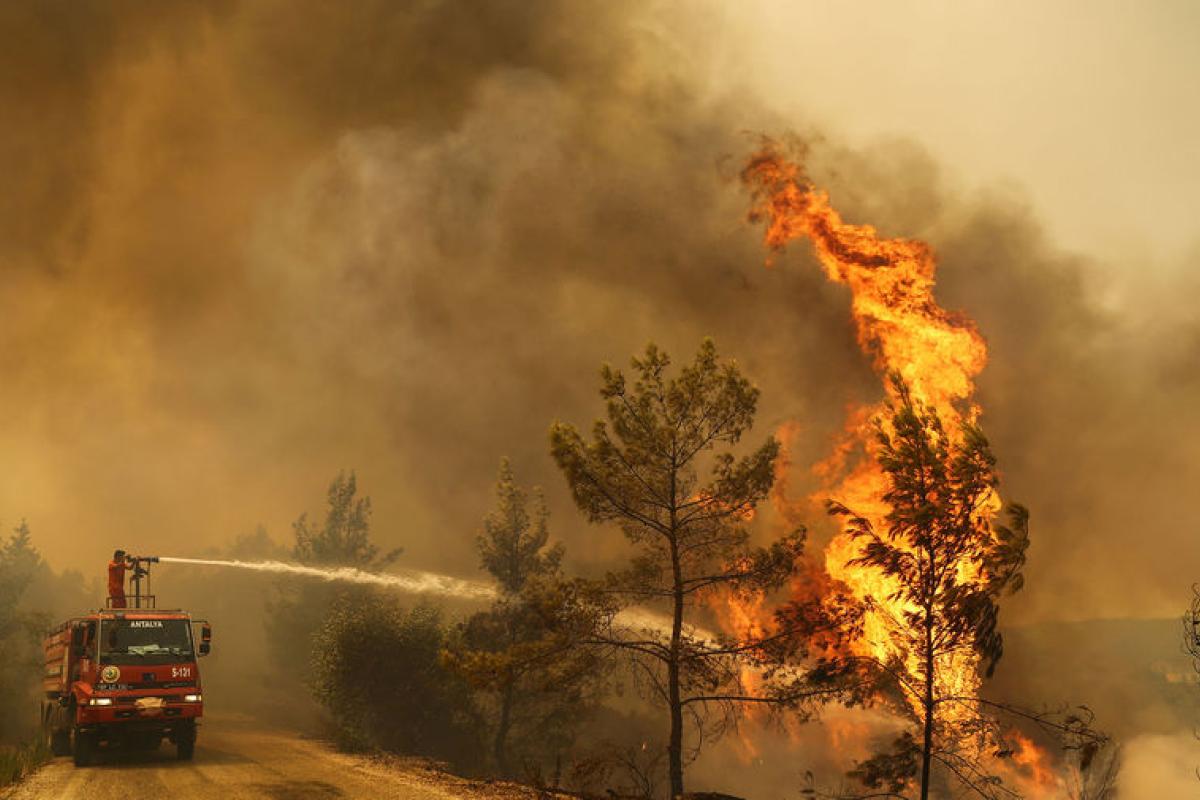 Південний захід Туреччини знову охопили лісові пожежі Південний захід Туреччини знову охопили лісові пожежі