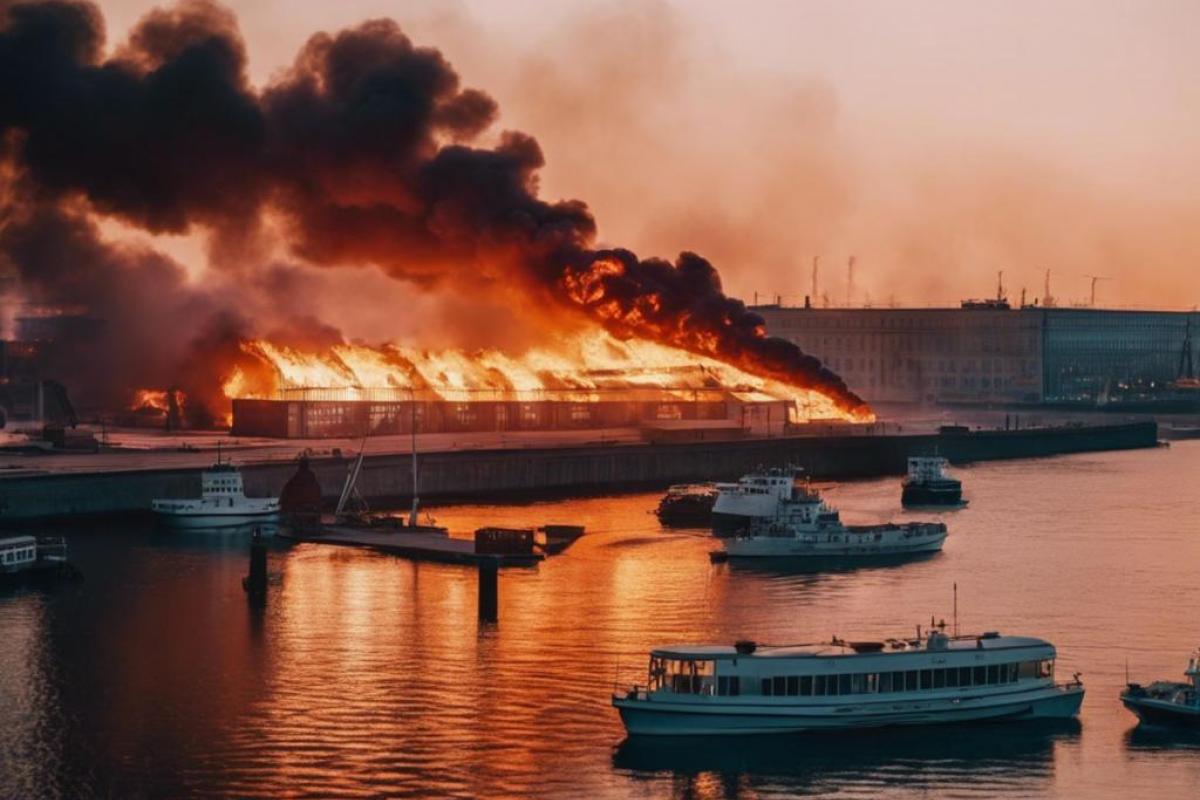 Чули БПЛА: горить газовий термінал росіян на Балтійському морі