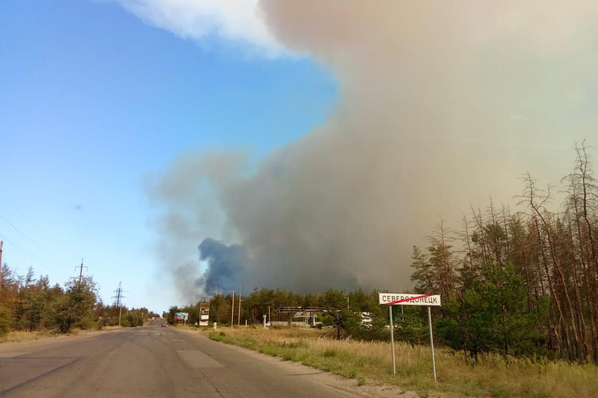 Пожар в районе Северодонецка: в сети появились фото Пожар в районе Северодонецка: в сети появились фото