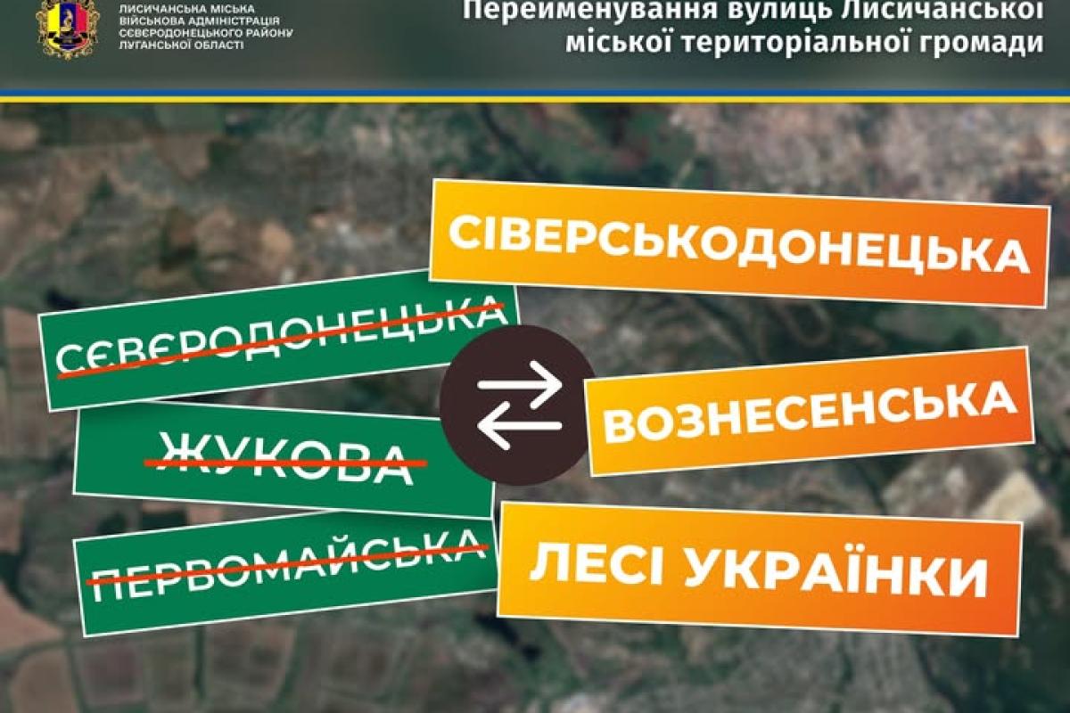 У Лисичанській громаді Луганщини перейменували ще три вулиці: що відомо У Лисичанській громаді Луганщини перейменували ще три вулиці: що відомо