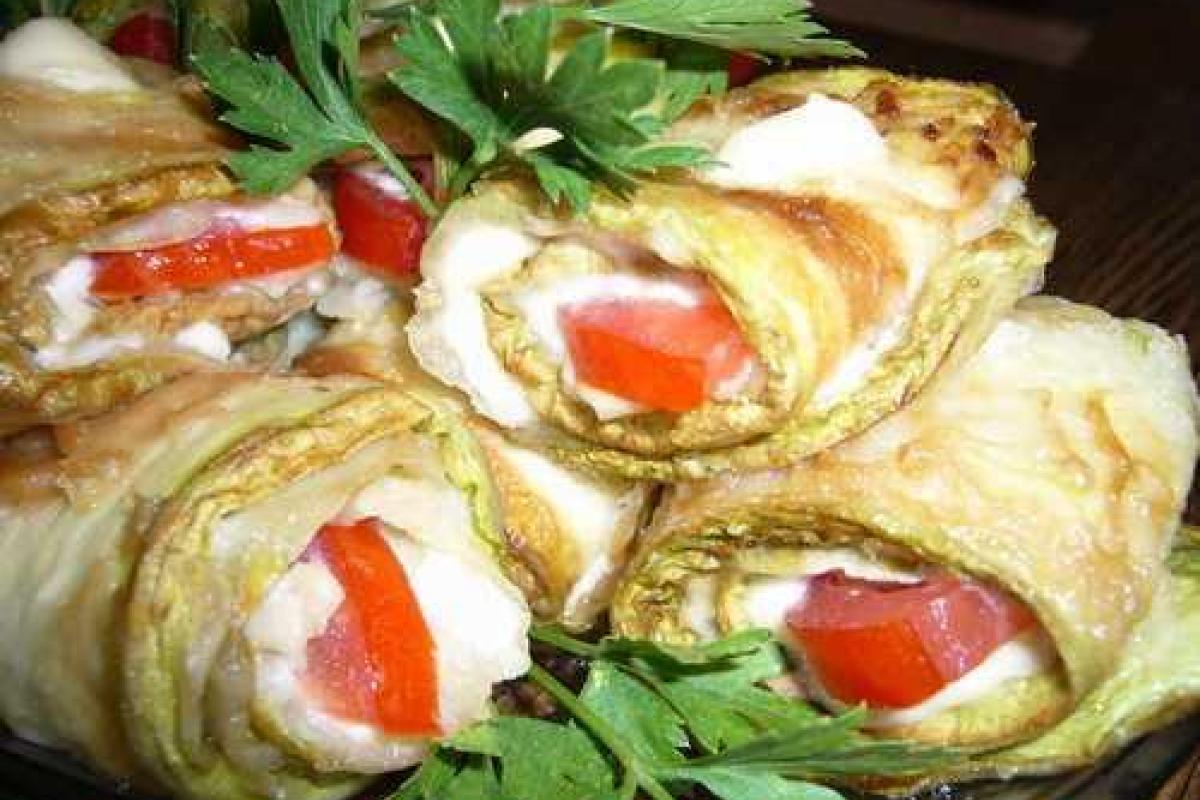 Овощные рулетики: кабачки Овощные рулетики: кабачки