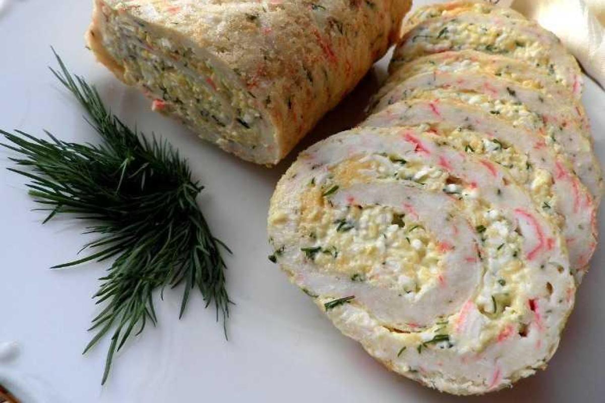 Рулет с крабовыми палочками Рулет с крабовыми палочками