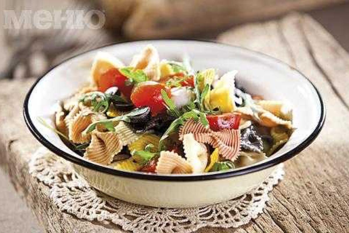 Холодный салат с макаронами