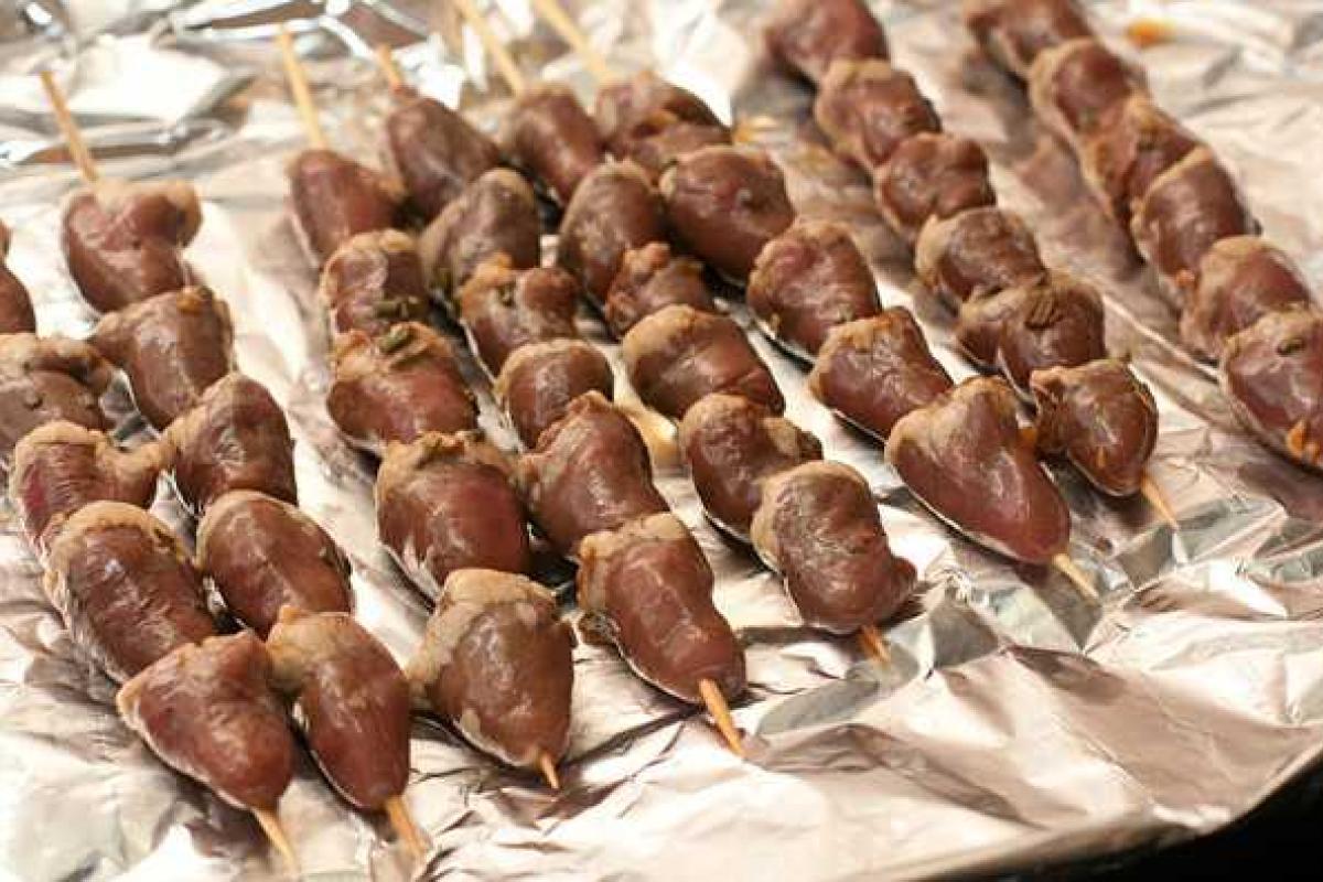 Шашлык из куриных сердечек Шашлык из куриных сердечек