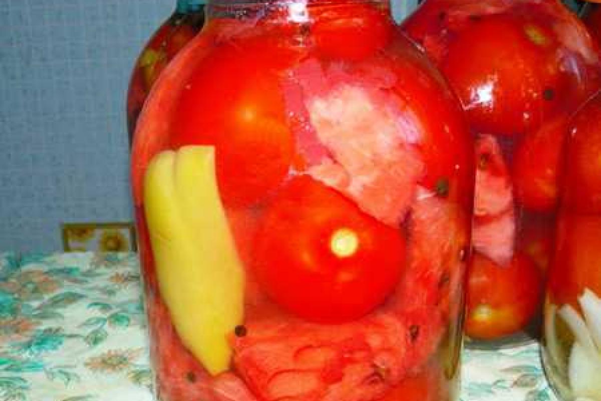 Маринованные помидоры с арбузом Маринованные помидоры с арбузом