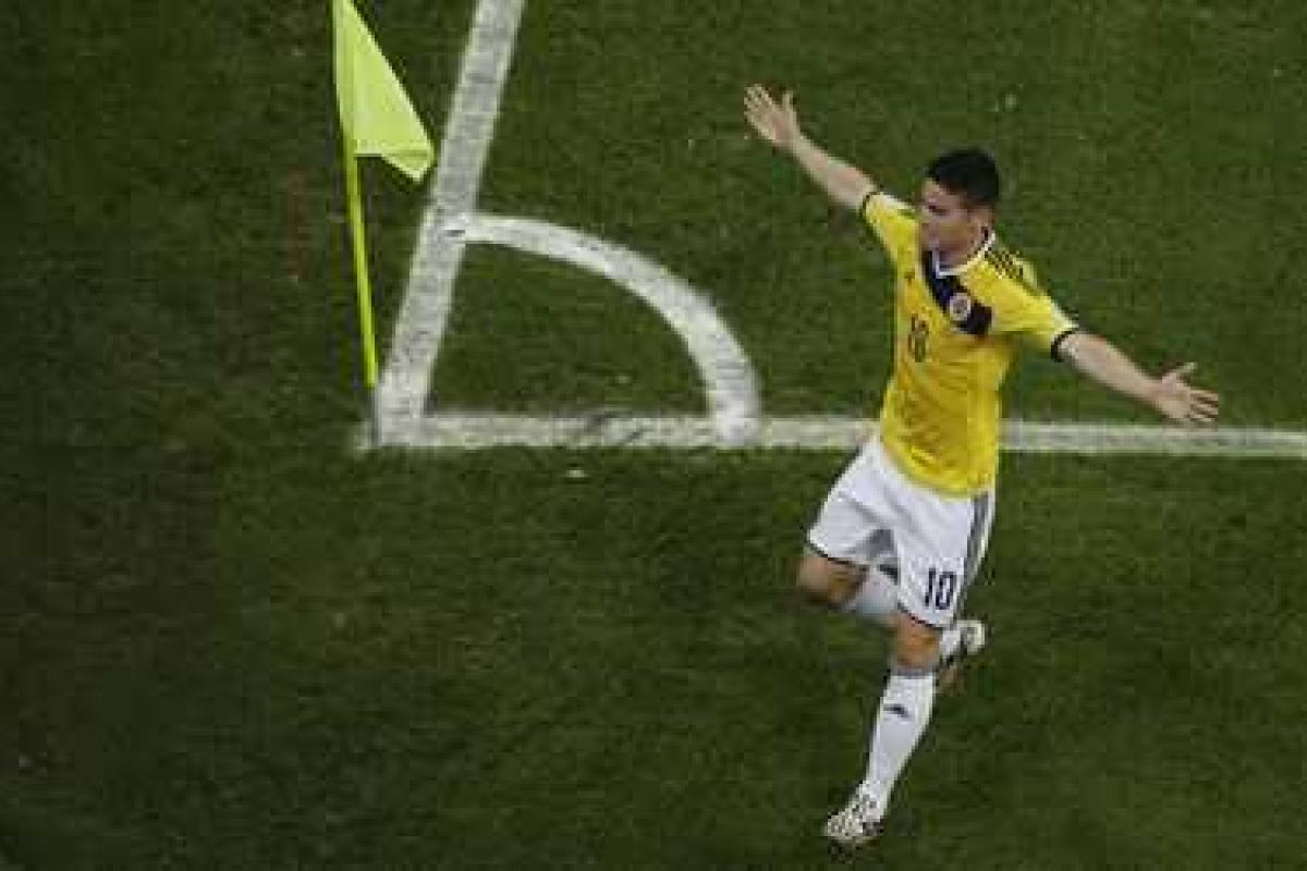 Колумбийцы "съели" Уругвай. Хамес Родригес обошел Месси и Неймара в гонке бомбардиров ЧМ-2014