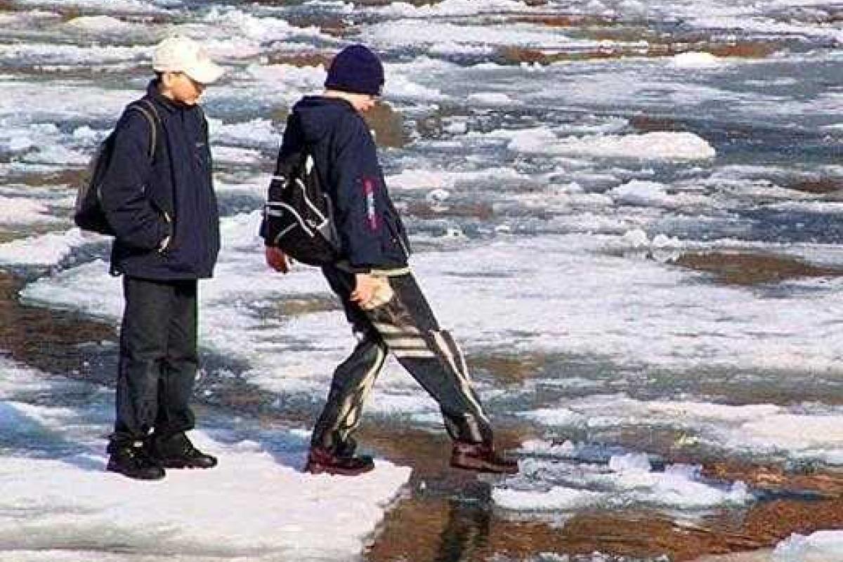 В Киеве с тонкого льда спасли мужчину с маленькой девочкой В Киеве с тонкого льда спасли мужчину с маленькой девочкой