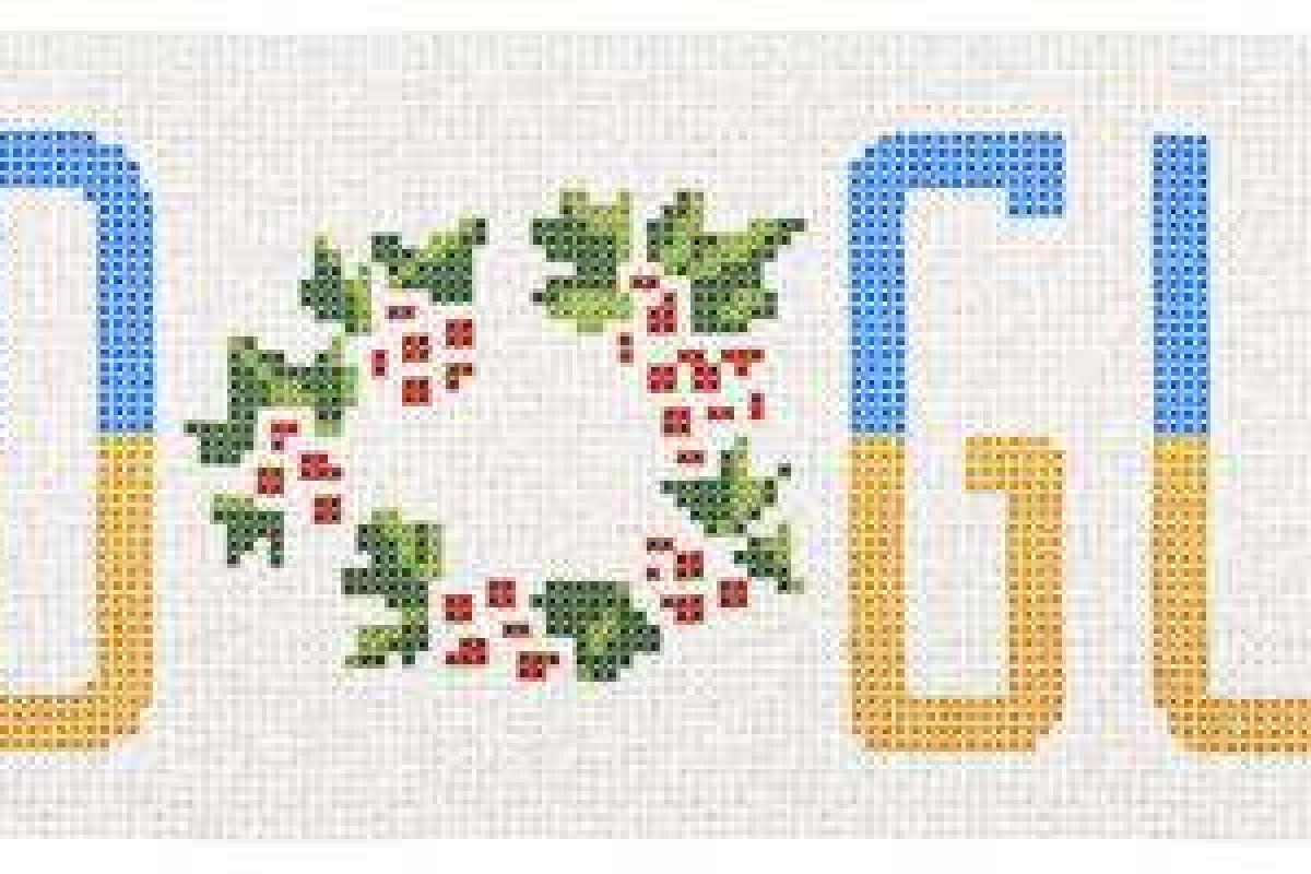 Поисковик Google украсили цветами украинского флага Поисковик Google украсили цветами украинского флага