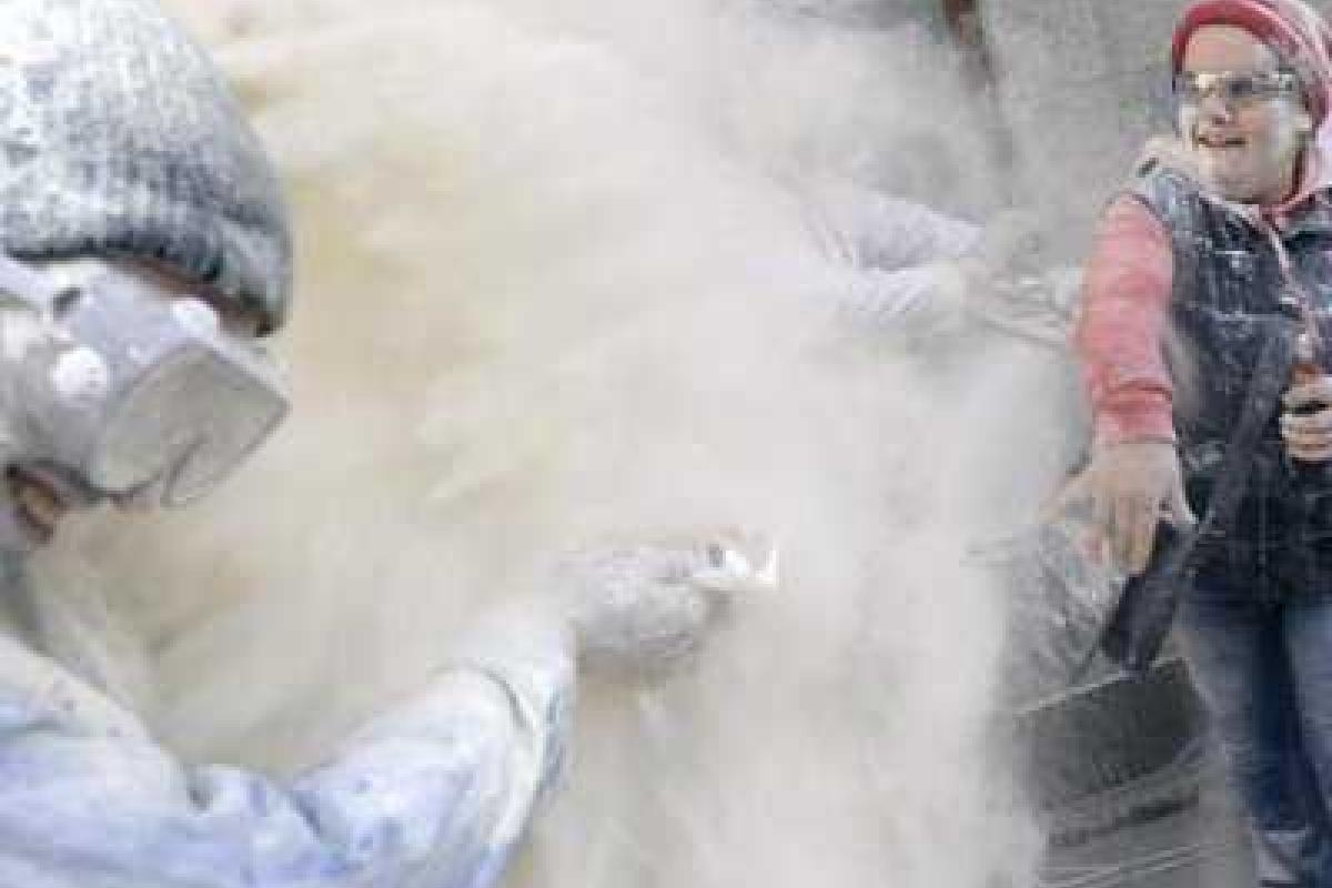 В Петербурге из-за аварии на хлебозаводе жилой квартал покрылся мукой В Петербурге из-за аварии на хлебозаводе жилой квартал покрылся мукой