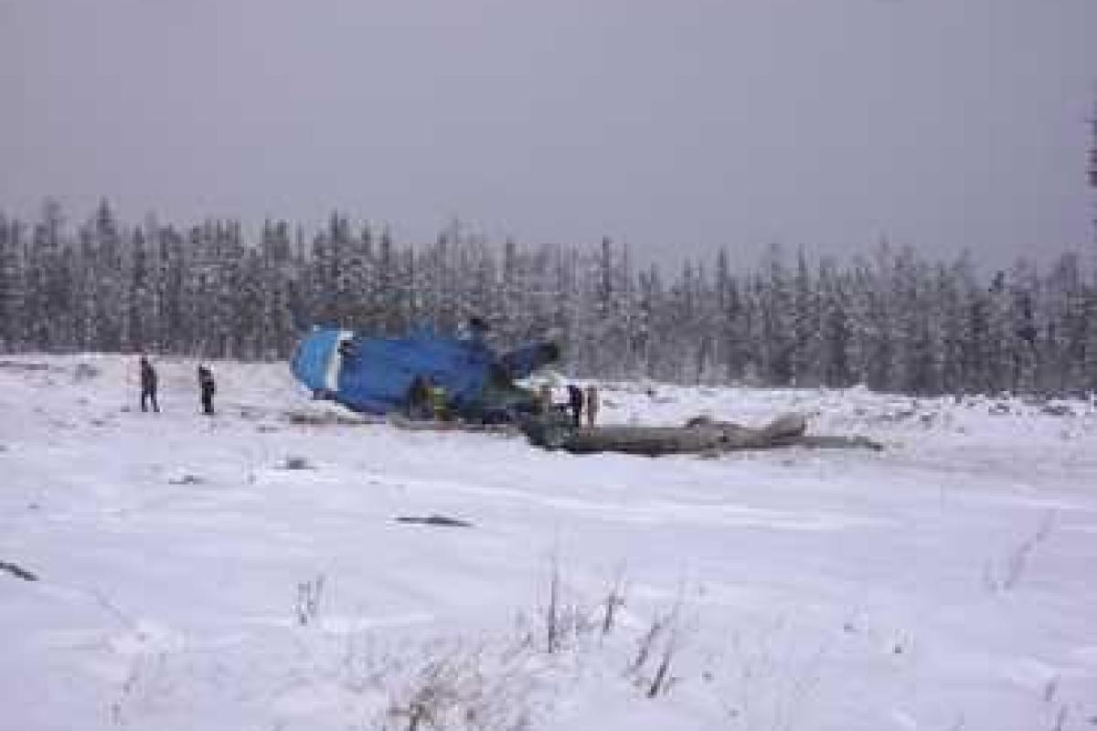 Появилось видео с места крушения Ми-8 в Красноярском крае России