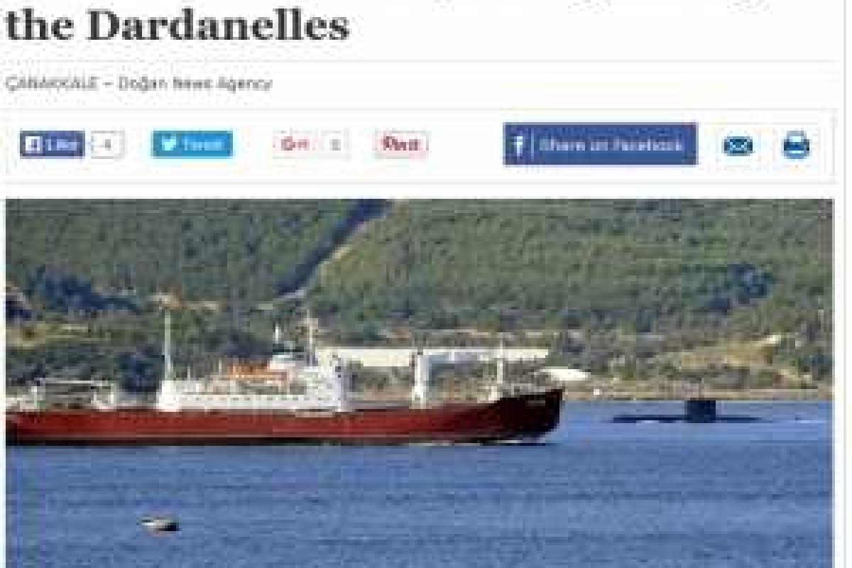 Корабль российского ВМФ в проливе Дарданеллы неожиданно встретился с турецкой подводной лодкой