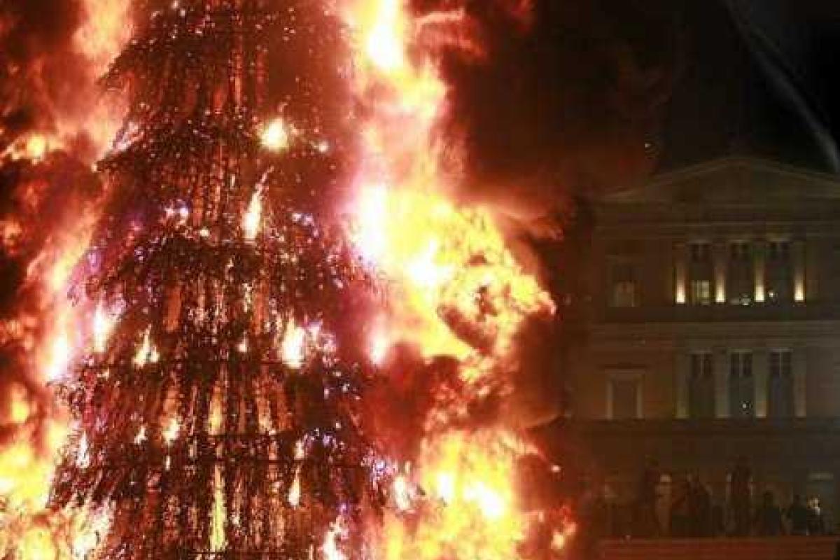 В Калифорнии сгорела гигантская елка стоимостью 120 тысяч долларов 