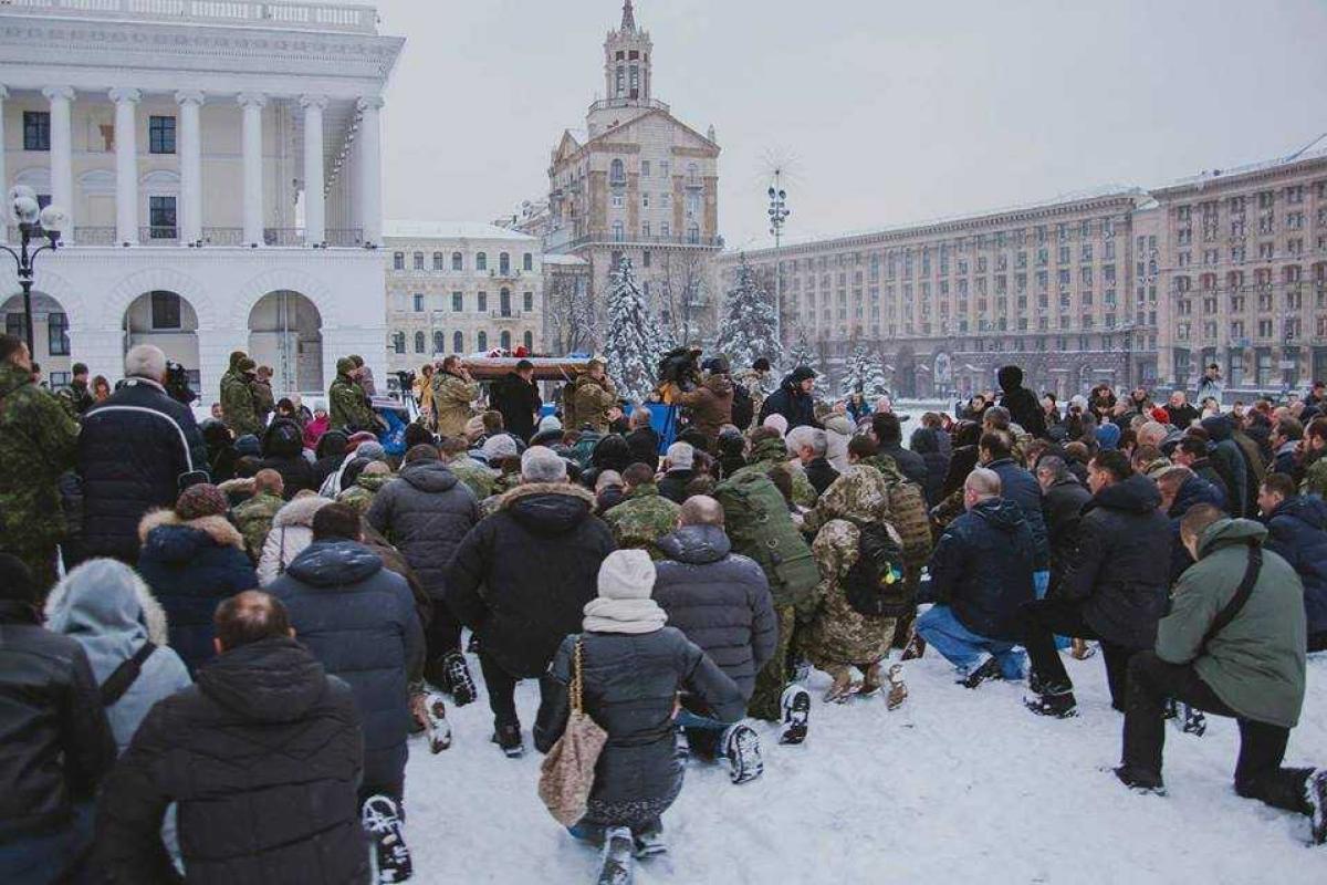 На Майдане простились с легендой батальона "Миротворец" Александром Ильницким