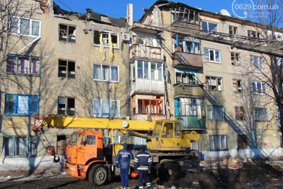 На Донетчине завершен разбор завала в доме, где от взрыва погибли дети