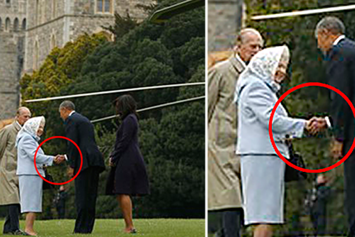 Барак Обама нарушил правила этикета на встрече с Елизаветой II 