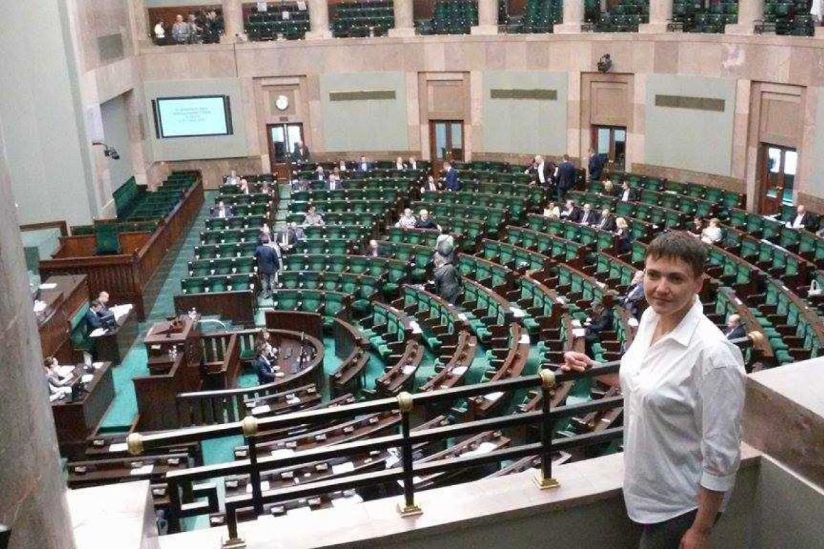 В Сети появилось первое фото Савченко в польском Сейме