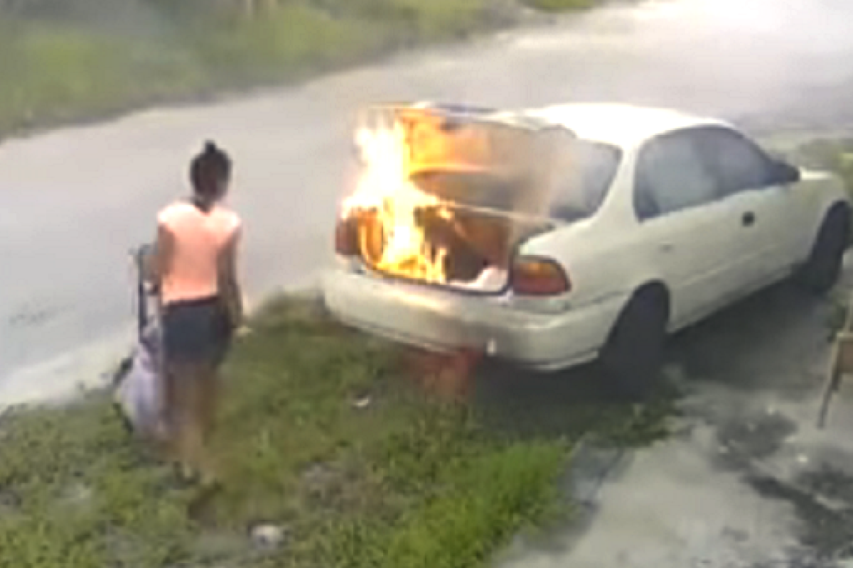 В США девушка, желая отомстить бывшему, сожгла не то авто