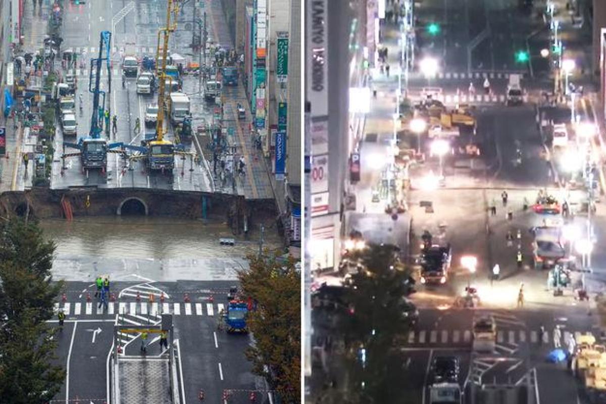 В Японии за 48 часов отремонтировали дорогу после серьезного обвала, появилось видео В Японии за 48 часов отремонтировали дорогу после серьезного обвала, появилось видео