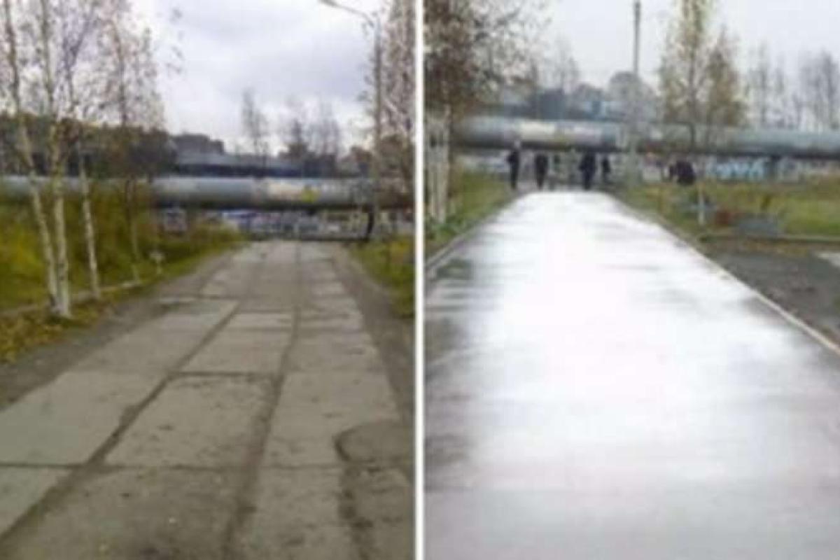 В России чиновники "отремонтировали" дорогу с помощью Photoshop В России чиновники "отремонтировали" дорогу с помощью Photoshop