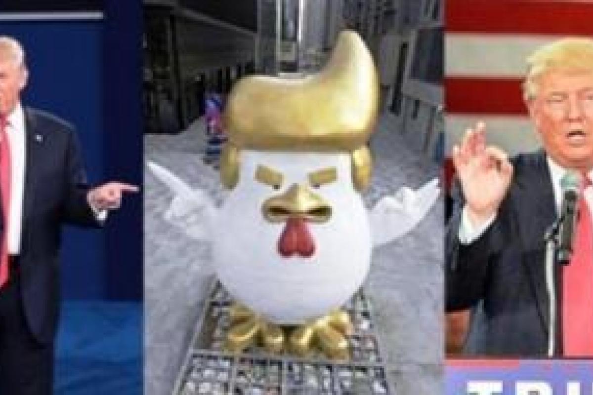 В Китае поставили статую петуха, похожего на Дональда Трампа В Китае поставили статую петуха, похожего на Дональда Трампа