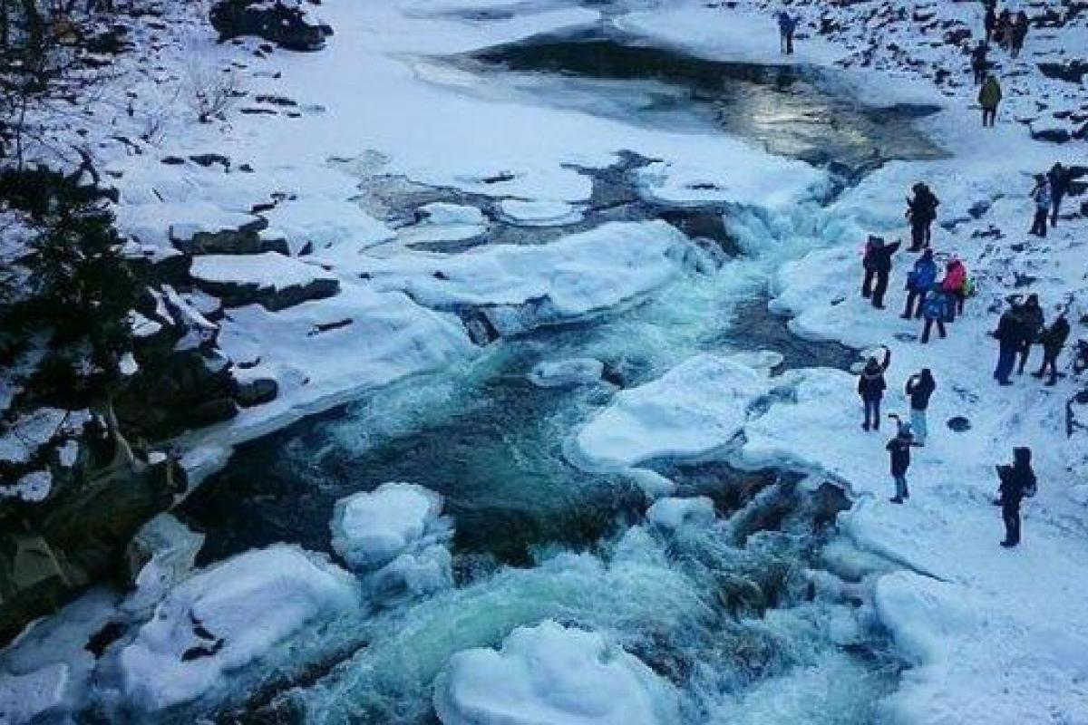 В Карпатах замерз каскадный водопад Пробий: появились фото В Карпатах замерз каскадный водопад Пробий: появились фото