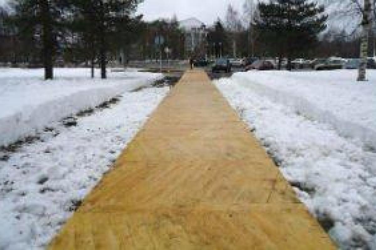 В российском Архангельске к приезду Путина асфальт застелили паркетом