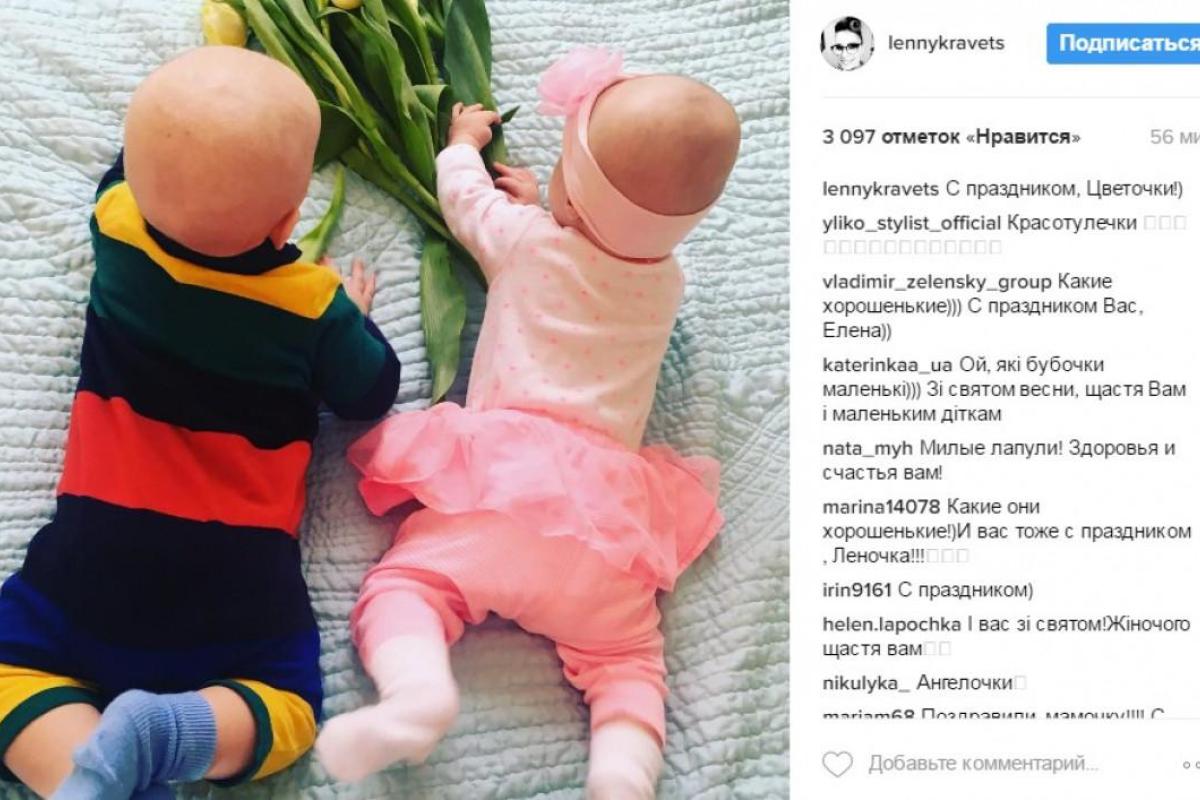 Елена Кравец впервые показала своих двойняшек - мальчика Ивана и девочку Катю