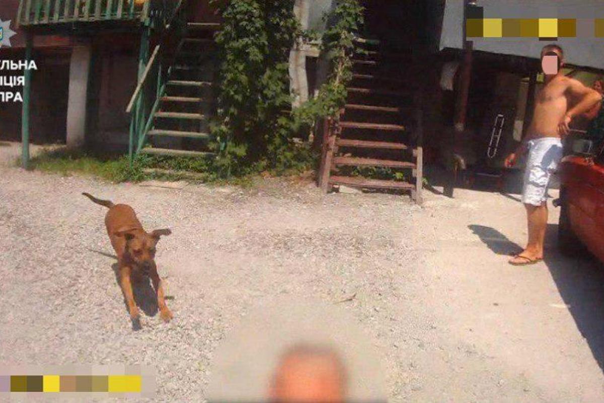В Днепре патрульные задержали мужчину, который натравил собаку на прохожих