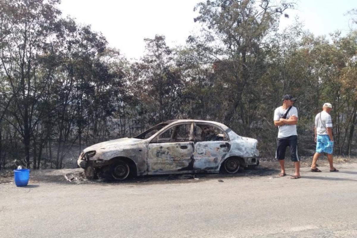 Сухая трава, автомобиль и хозяйственные постройки: В Бердянске произошел пожар
