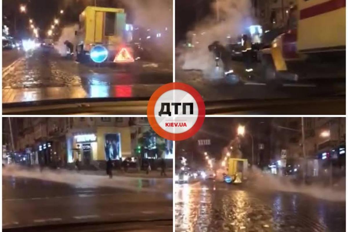 Мойка брусчатки кипятком: в Киеве очередное ЧП Мойка брусчатки кипятком: в Киеве очередное ЧП