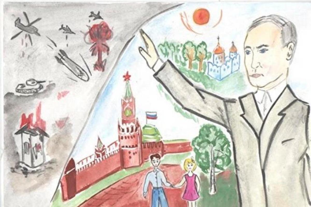 "Культ личности": В России устроили "предвыборный" конкурс рисунков о Путине