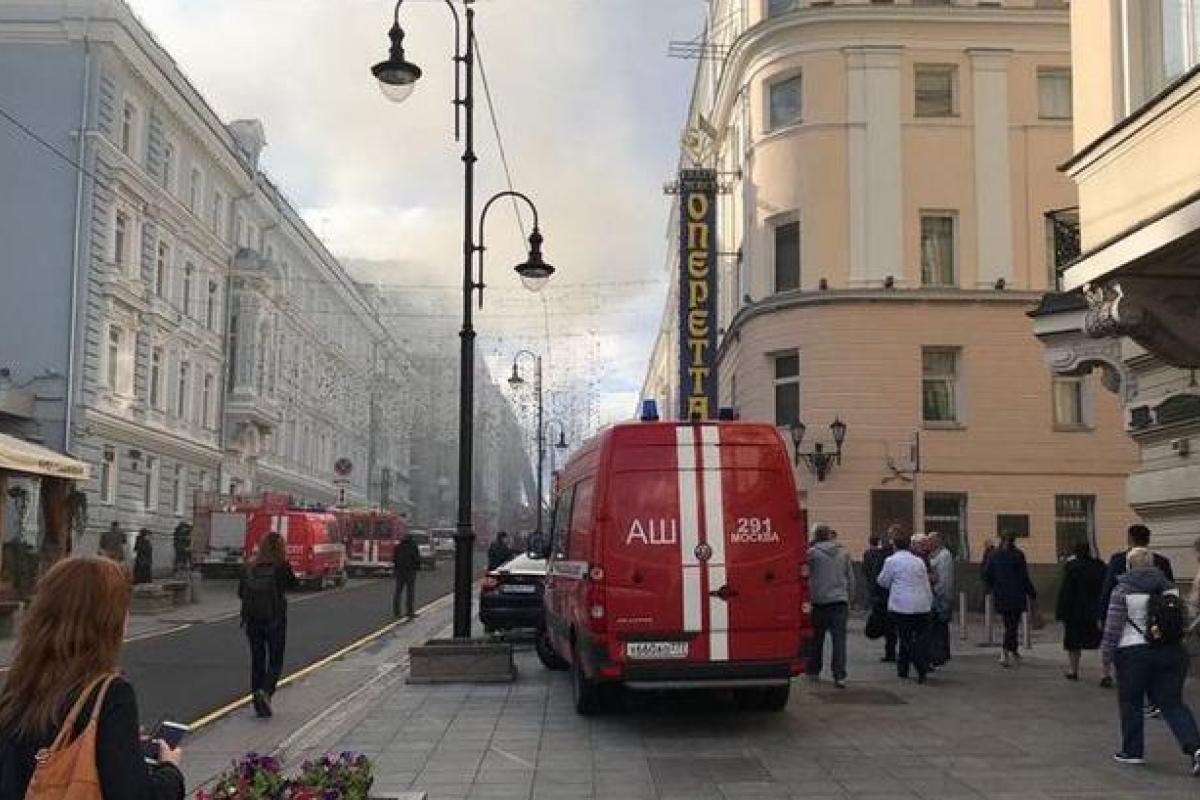 В центре Москвы горело здание «Дома педагогической книги»
