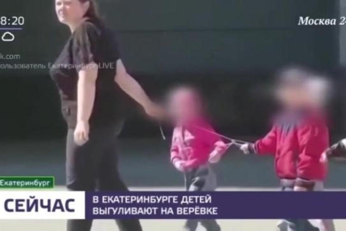 Дети громко рыдали: в Екатеринбурге воспитательница выгуливала малышей на веревке Дети громко рыдали: в Екатеринбурге воспитательница выгуливала малышей на веревке