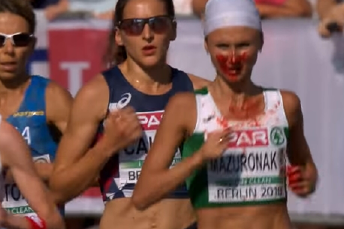 Бегунья, победившая на Чемпионате Европы, пришла к финишу вся в крови: видео Бегунья, победившая на Чемпионате Европы, пришла к финишу вся в крови: видео
