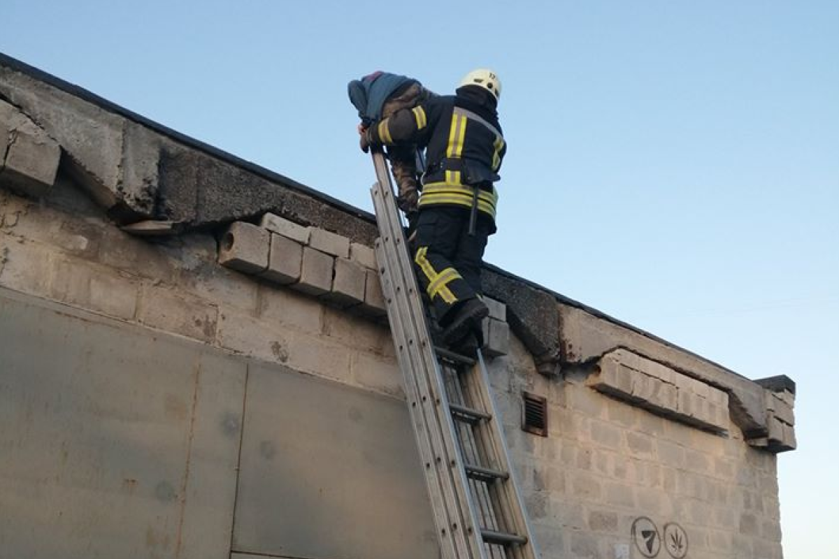 Опасные забавы: в Северодонецке спасатели сняли мальчика с крыши гаража Опасные забавы: в Северодонецке спасатели сняли мальчика с крыши гаража