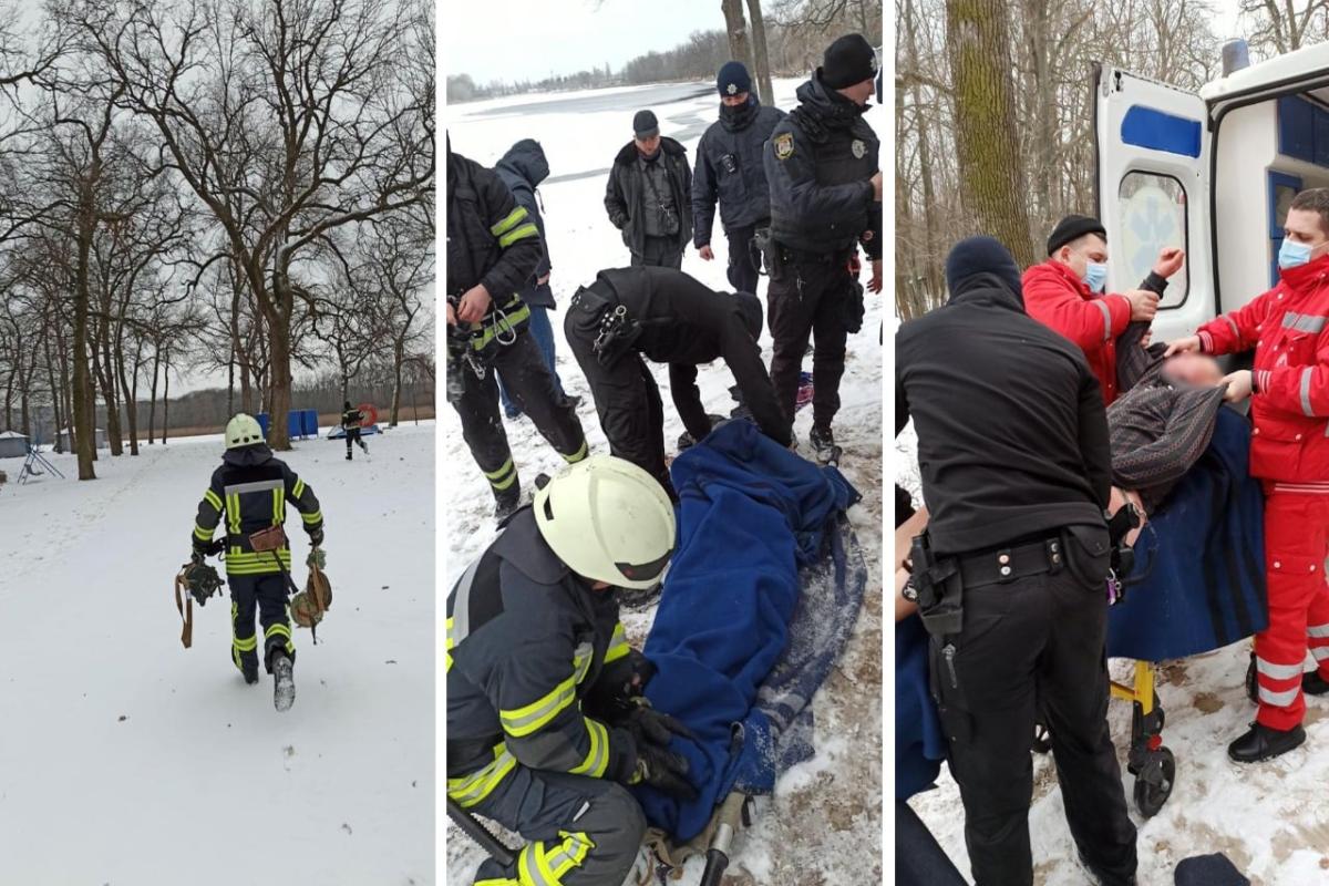 У Рубіжному на озері Піщаному рятували чоловіка, що провалився під кригу: відео У Рубіжному на озері Піщаному рятували чоловіка, що провалився під кригу: відео