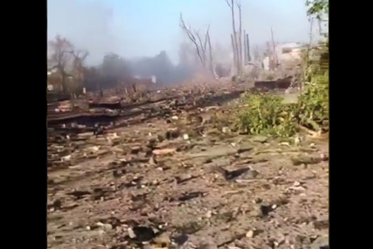 Відеофакт: що залишилося від основного арсеналу окупантів у Хрустальному Відеофакт: що залишилося від основного арсеналу окупантів у Хрустальному