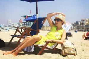 Ксения Собчак в шоке от пляжа в Санта-Монике