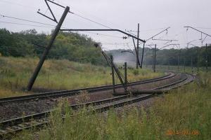 Энергетики занимаются восстановлением электроснабжения железной дороги 