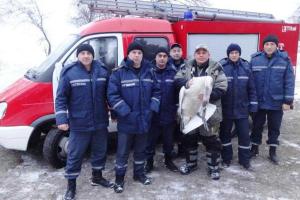 На Черкасчине спасатели случайно нашли на Днепре примерзшего ко льду живого мужчину