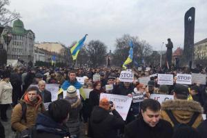 Во Львове проходит "Марш мира" Je suis Volnovakha
