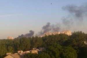 Небо над Донецком заволокло густым дымом