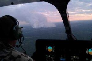 Видео воздушной разведки на пожаре возле Чернобыльской АЭС