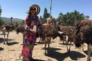 Лена Ленина посетила питомник страусов на острове Родос