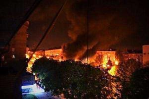 Видео ночного обстрела Донецка