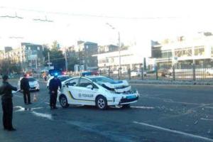 В Харькове автомобиль патрульной полиции влетел в маршрутку