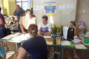 Пункт помощи переселенцам на ж/д вокзале Харькова приостанавливает работу