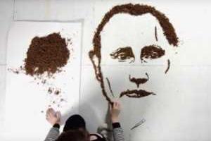 Юная художница из Литвы создала из крошек портрет Путина и разрешила курам склевать его 