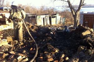 В Днепропетровске во время ликвидации пожара в частном доме обнаружено тело погибшего мужчины