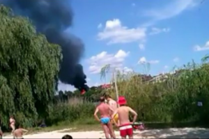 В центре Донецка горел особняк на берегу Кальмиуса